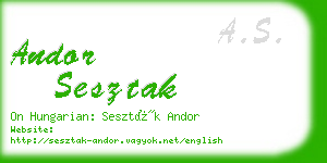 andor sesztak business card